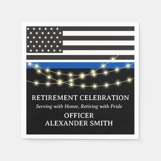 Police Retirement Party Napkin (Front)