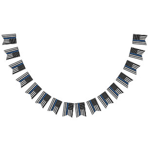 Police Retirement Party Thin Blue Line Bunting Flags