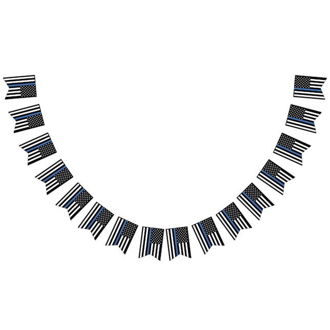 Police Retirement Party Thin Blue Line Bunting Flags (All)