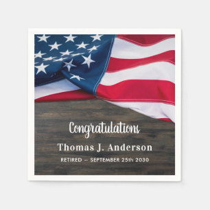 Police Retirement Patriotic Party American Flag Napkin