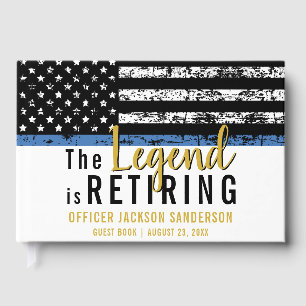 Police Retirement Thin Blue Line Flag Guest Book