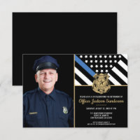 Police Retirement Thin Blue Line Flag Photo