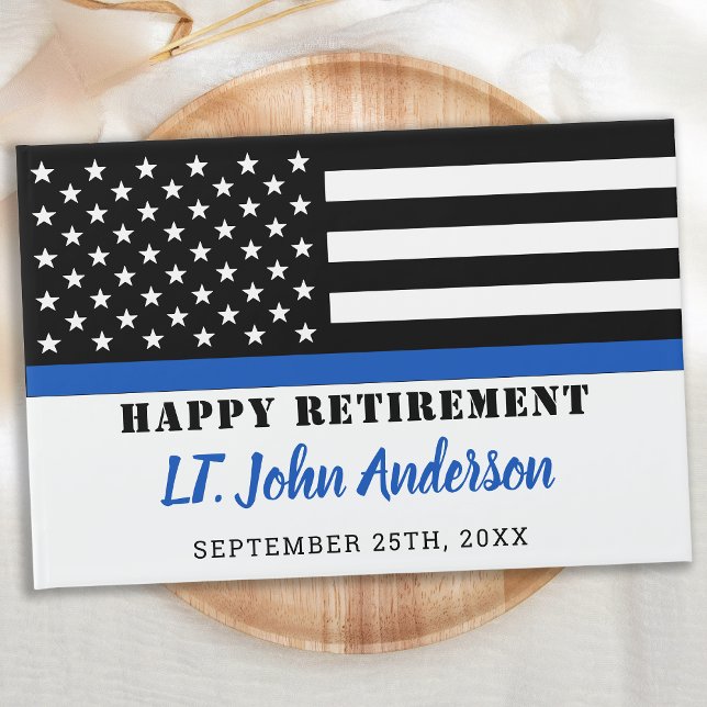 Police Retirement Thin Blue Line Law Enforcement Guest Book (Creator Uploaded)