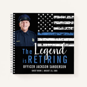 Police Retirement Thin Blue Line Photo Guest Book