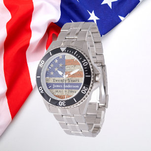 Police Retirement Watch Thin Blue Line US Flag