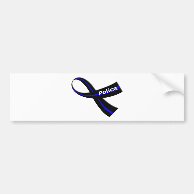 Police Ribbon Bumper Sticker (Front)