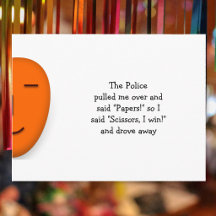 Police Rock Paper Scissors - Send a Smile Postcard
