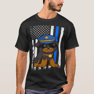 Police Rottweiler Dog Back the Blue Law Enforcemen T-Shirt