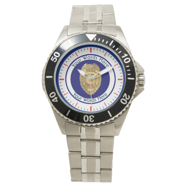 Police Sergeant Badge Custom Watch (Front)