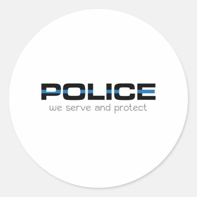Police Serve Protect Classic Round Sticker (Front)