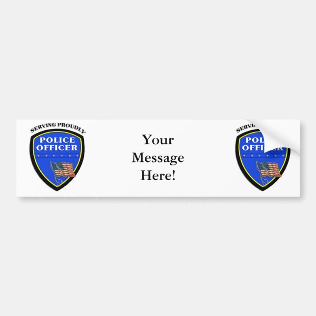 Police Serving Proudly Bumper Sticker (Front)
