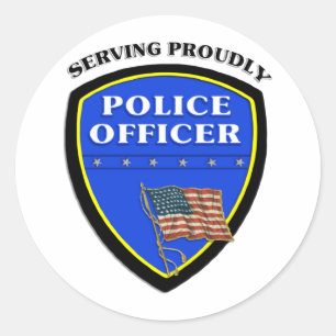 Police Serving Proudly Classic Round Sticker