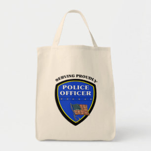 Police Serving Proudly Tote Bag