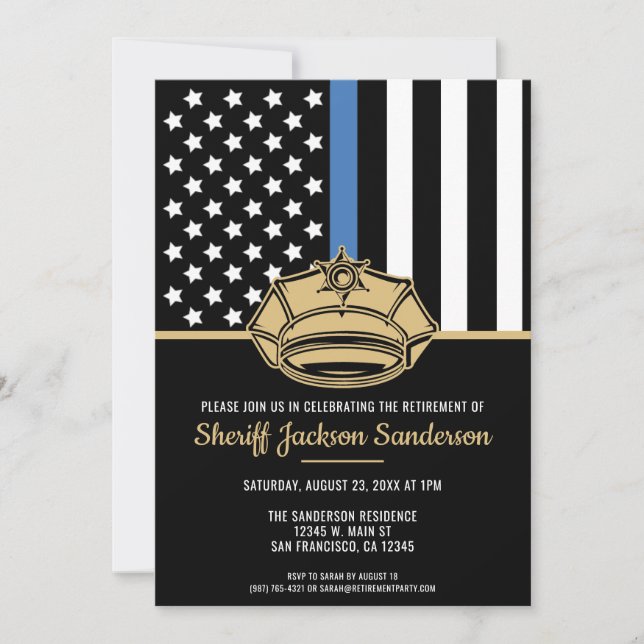 Police Sheriff Law Enforcement Retirement Invitation (Front)