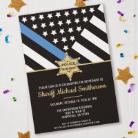 Police Sheriff Retirement Thin Blue Line Flag