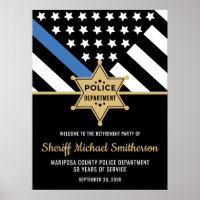 Police Sheriff Retirement Thin Blue Line Welcome