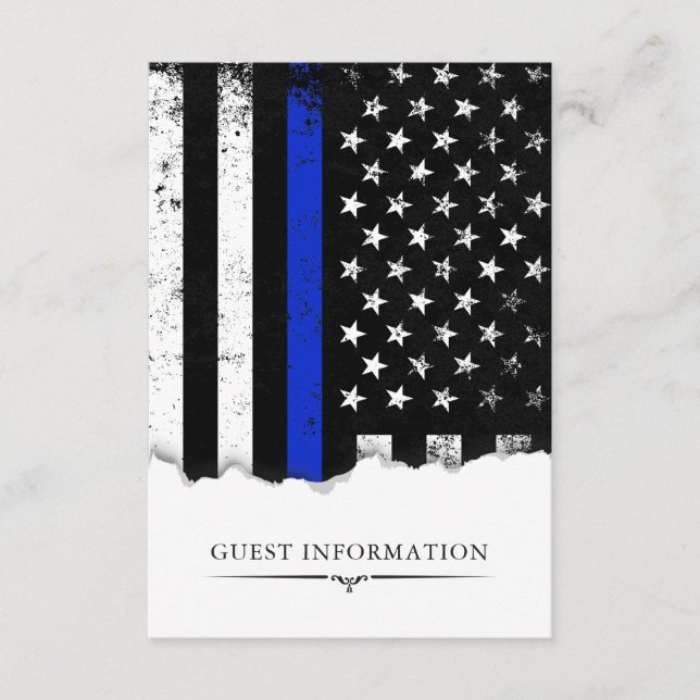 Police Style American Flag Party|Event Small Enclosure Card (Front)
