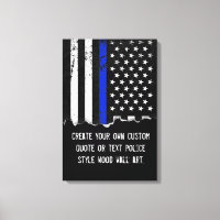 Police Styled American Flag Custom Text