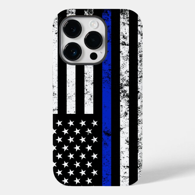 Police Styled Distressed American Flag Case-Mate iPhone Case (Back)