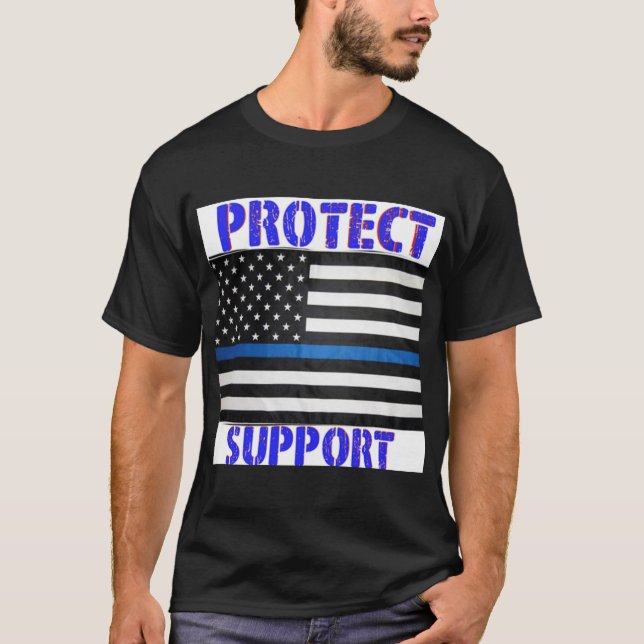 Police Support Flag T-Shirt (Front)