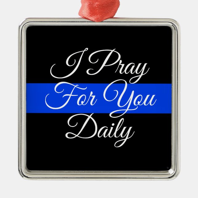 POLICE SUPPORT THIN BLUE LINE CHRISTMAS ORNAMENT (Front)