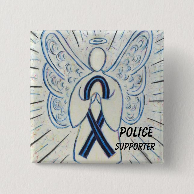 Police Supporter Angel Awareness Ribbon Pins (Front)