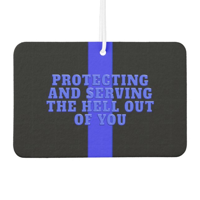 Police Supporter Thin Blue Line Car Air Freshener (Front)