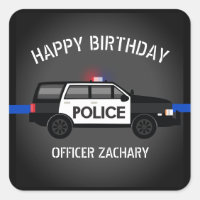 Police SUV Thin Blue Line Birthday