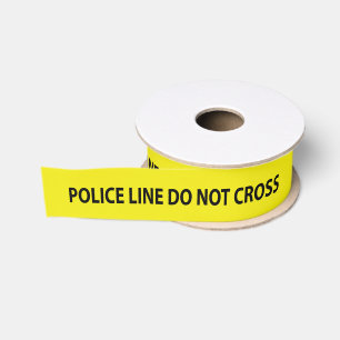 Police Tape Line Do Not Cross Novelty Ribbon Grosgrain Ribbon