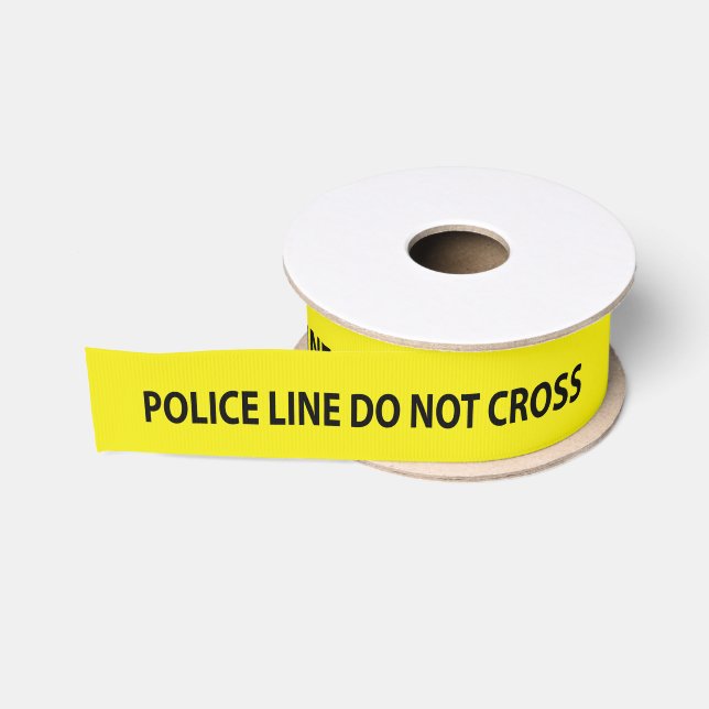 Police Tape Line Do Not Cross Novelty Ribbon Grosgrain Ribbon (Spool)