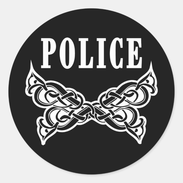 Police Tattoos and Personalized Gifts Classic Round Sticker (Front)