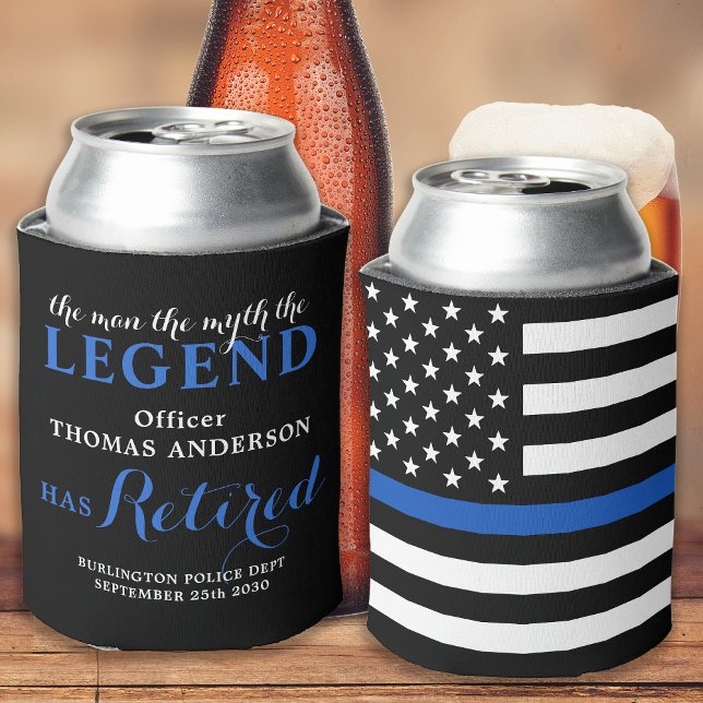 Police The Legend Retired Personalized Party Can Cooler (Creator Uploaded)
