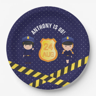 Police themed Birthday Party personalized Paper Plate