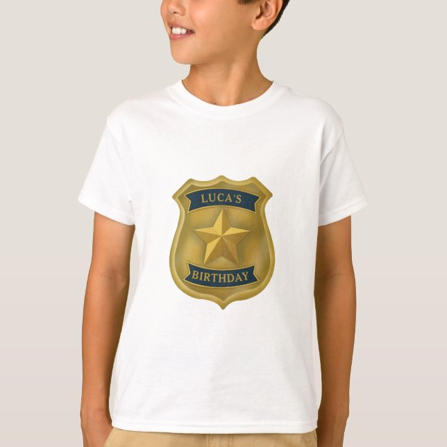 Police Themed Policeman Cop Birthday Boy T-Shirt (Front)