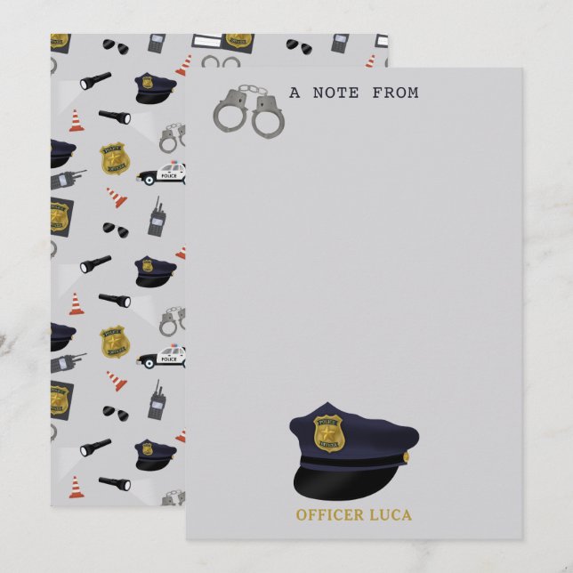 Police Themed Policeman Cop Boy Kids Card (Front/Back)