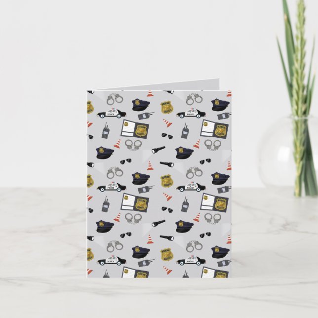 Police Themed Policeman Cop Pattern Card (Front)