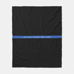 Police Thin Blue Line Add Name Fleece Blanket