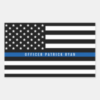 Police Thin Blue Line American Flag Add Name
