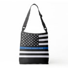 Police Thin Blue Line American Flag Add Name