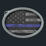 Police Thin Blue Line Flag Belt Buckle<br><div class="desc">Police Thin Blue Line Flag</div>