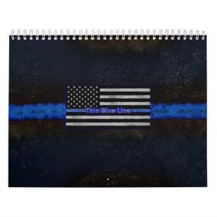Police Thin Blue Line Flag Calendar