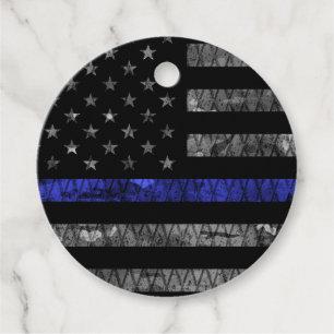 Police Thin Blue Line Flag Favour Tags