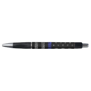 Police Thin Blue Line Flag Pen