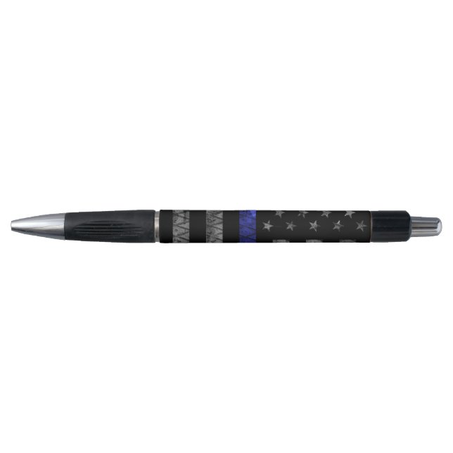 Police Thin Blue Line Flag Pen (Front)