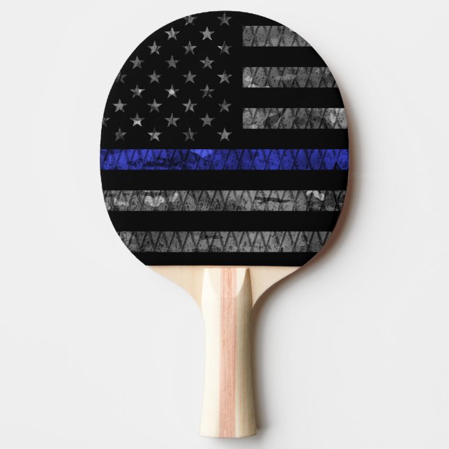 Police Thin Blue Line Flag Ping Pong Paddle (Front)