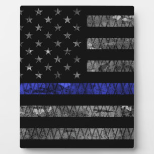 Police Thin Blue Line Flag Plaque