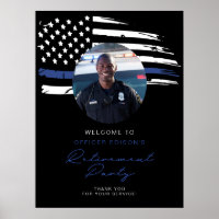 Police Thin Blue Line Flag Retirement Welcome