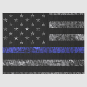 Police Thin Blue Line Flag Tissue Paper