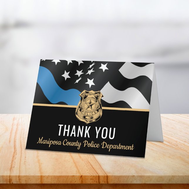 Police Thin Blue Line Law Enforcement Officer Thank You Card (Police Thin Blue Line Law Enforcement Officer Thank You Card)