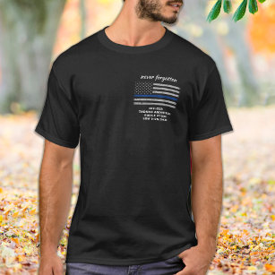 Police Thin Blue Line Personalized Memorial T-Shirt